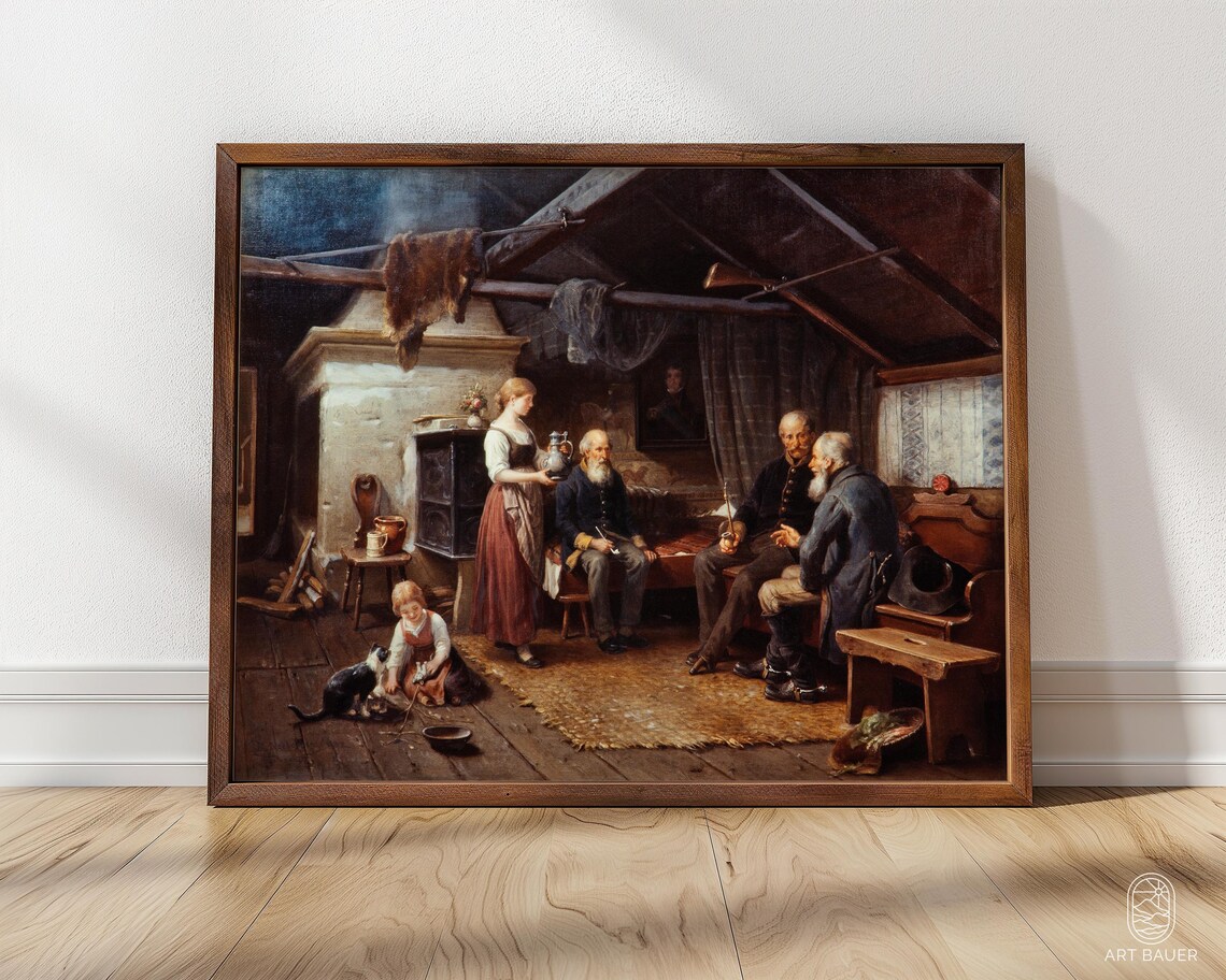 Bengt Nordenberg Veterans 1882 Old Soldiers Cabin Gathering Art Poster - Image 5