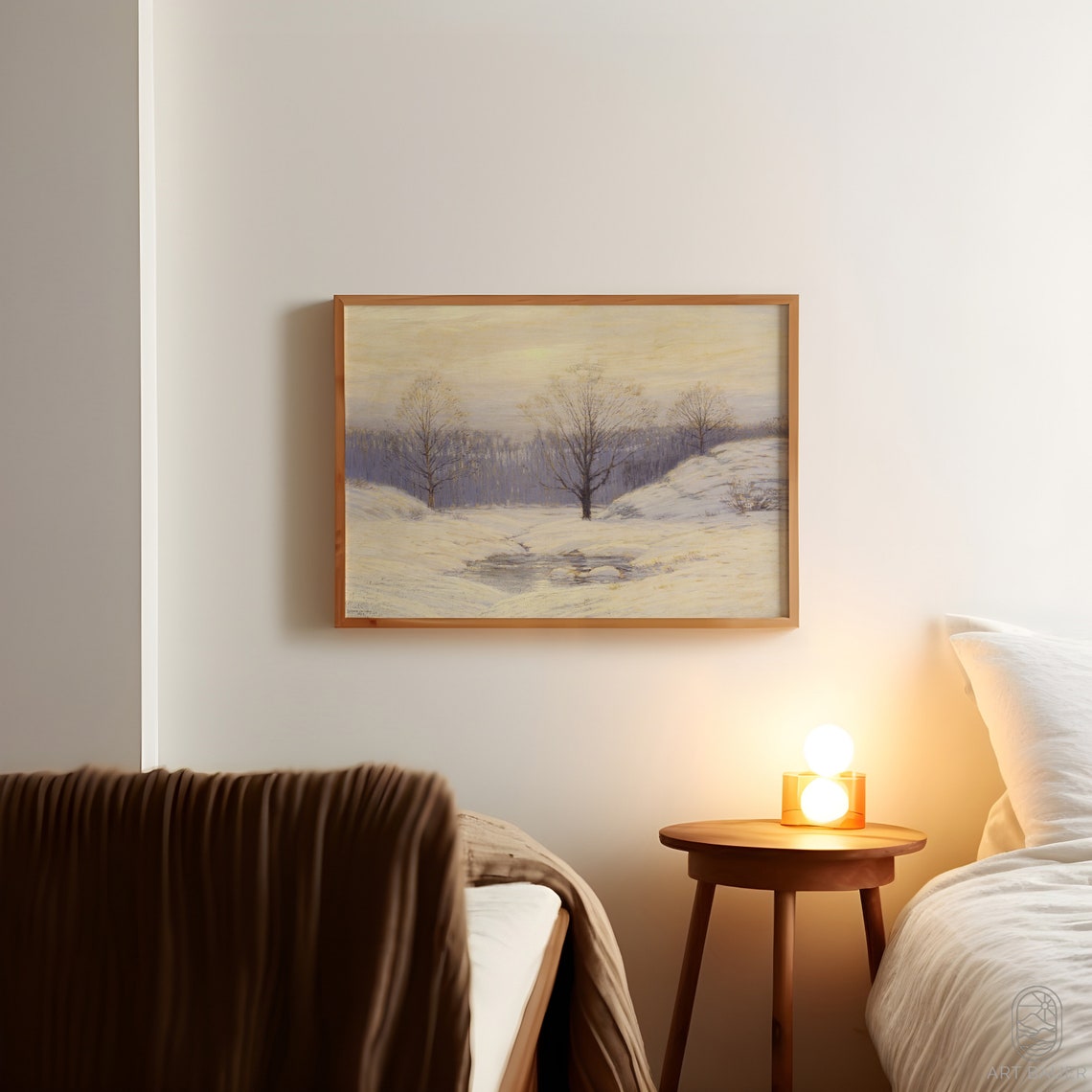 Leonard Ochtman Morning Haze Winter Snow Landscape Painting Art Print - Image 4