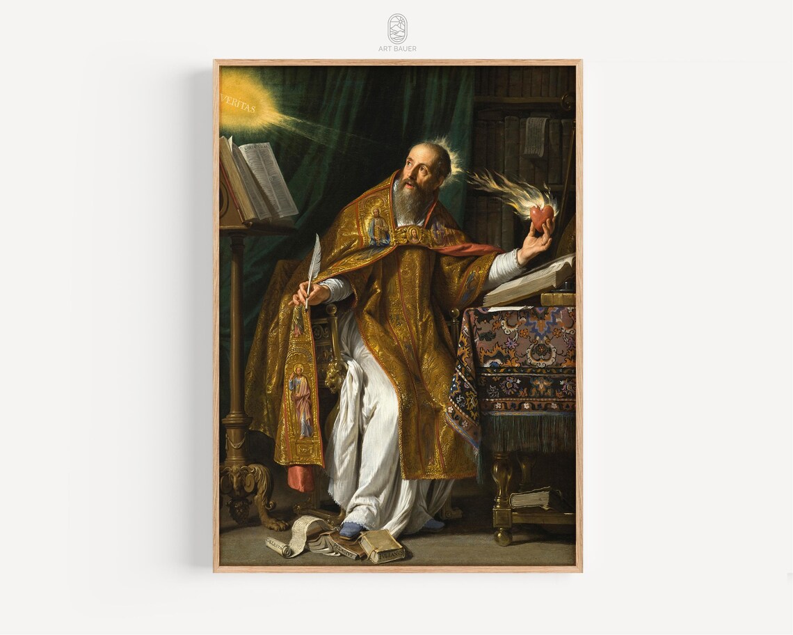 Saint Augustine by Philippe de Champaigne, Baroque Art Print