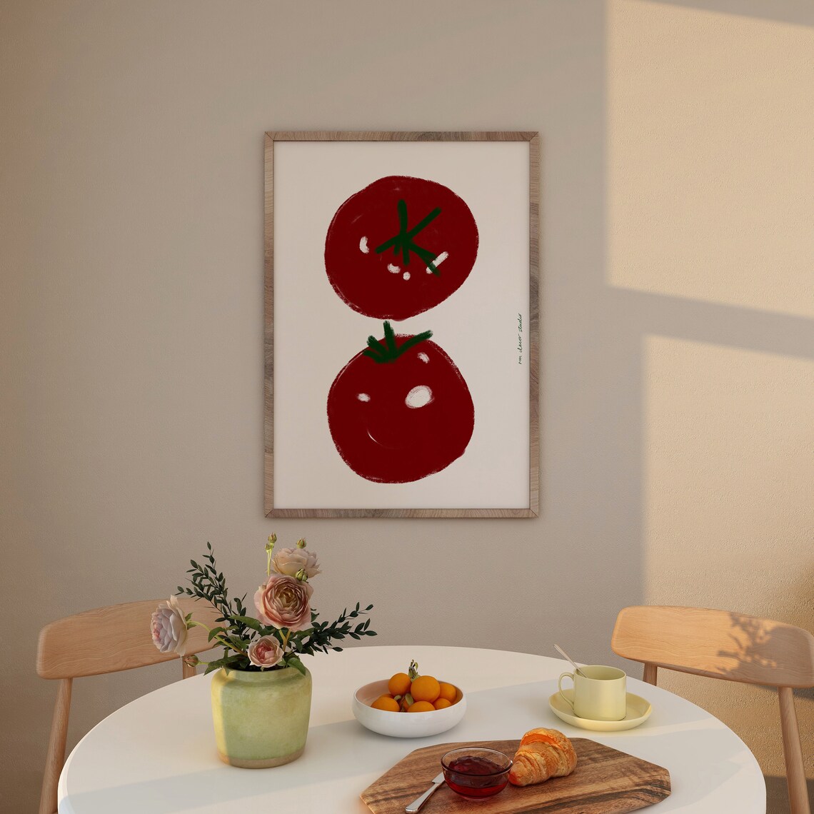 Two Tomato Vintage Food Illustration Art Print