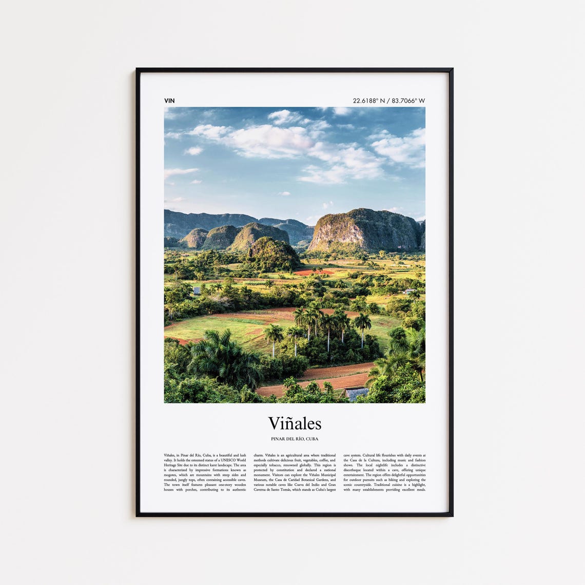 Viñales Cuba Mogote Karst Valley Scenic Landscape Photo Poster