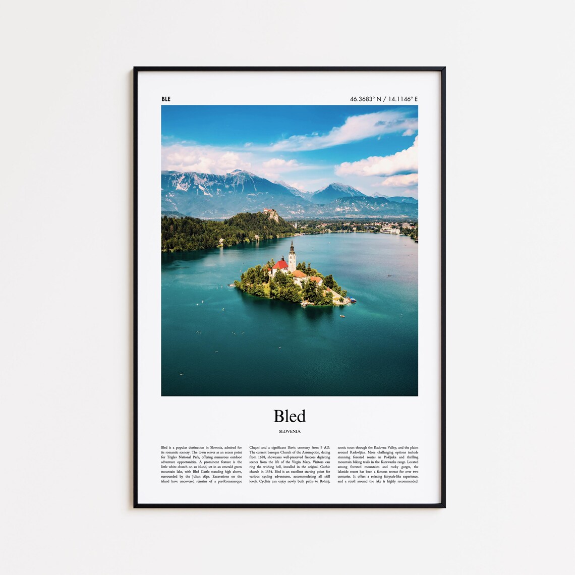 Bled Slovenia Lake Bled Island Church Julian Alps Photo Poster