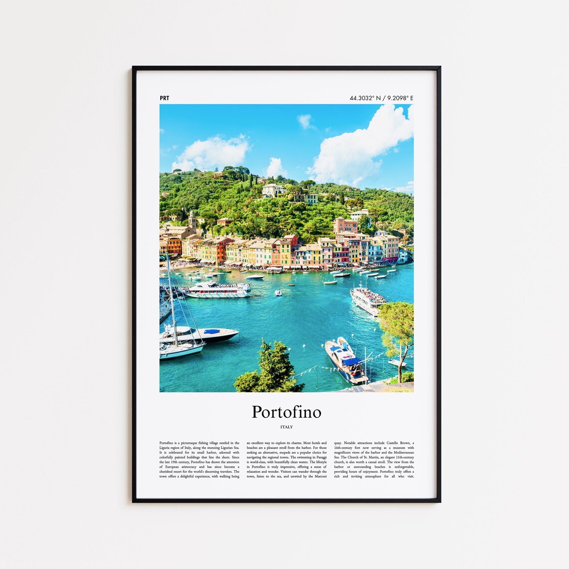 Portofino Italy Colorful Harbor Boats Seaside Photography Travel Print