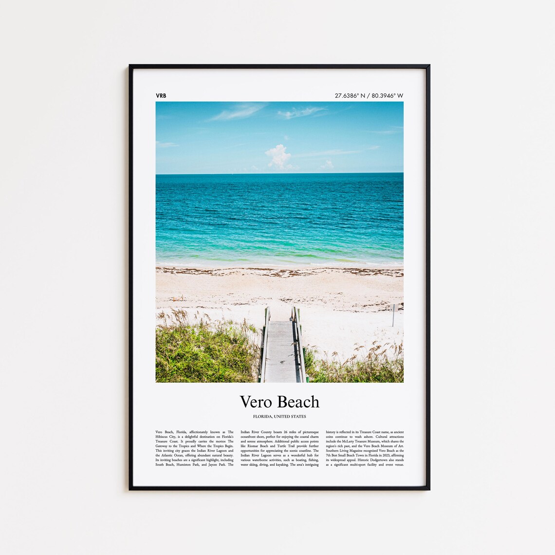 Vero Beach Color Print Travel Poster, Florida