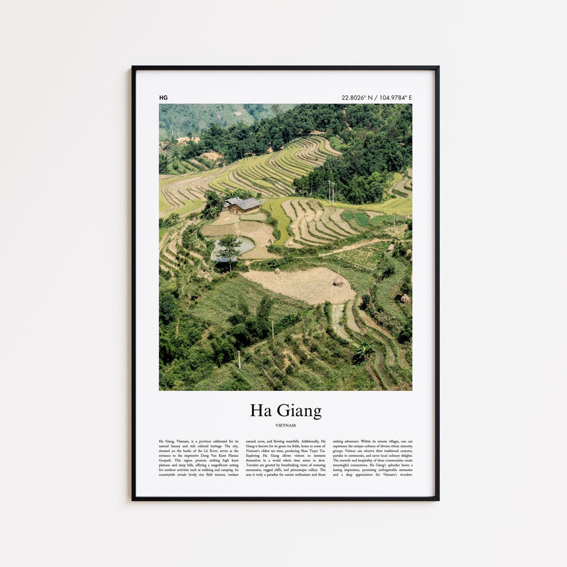 Ha Giang Vietnam Terraced Rice Field City Photo Travel Poster