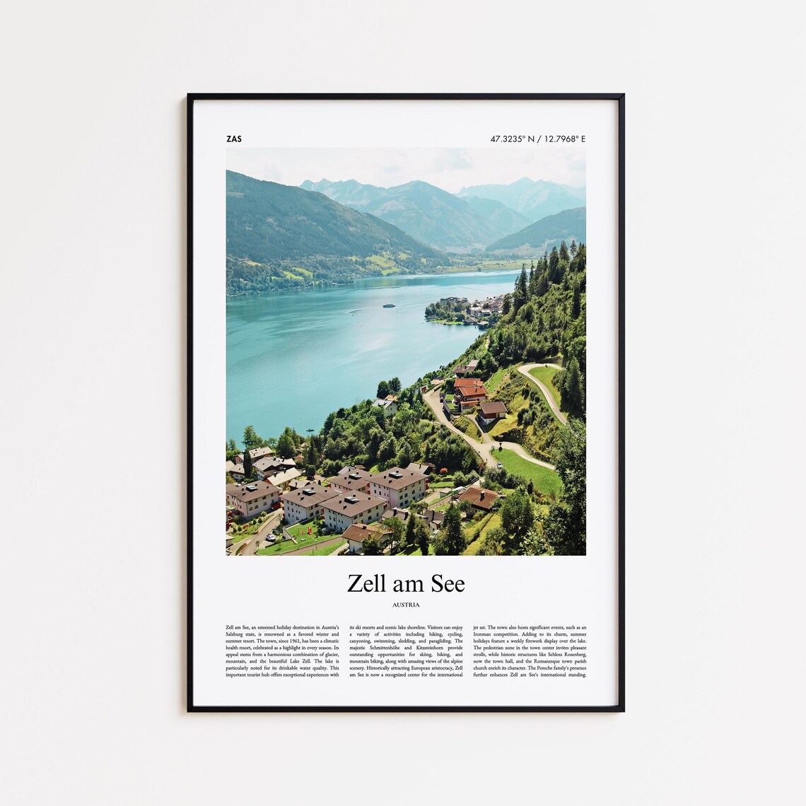 Zell am See Austria Summer Lake Zell Alpine Mountain Photo Poster