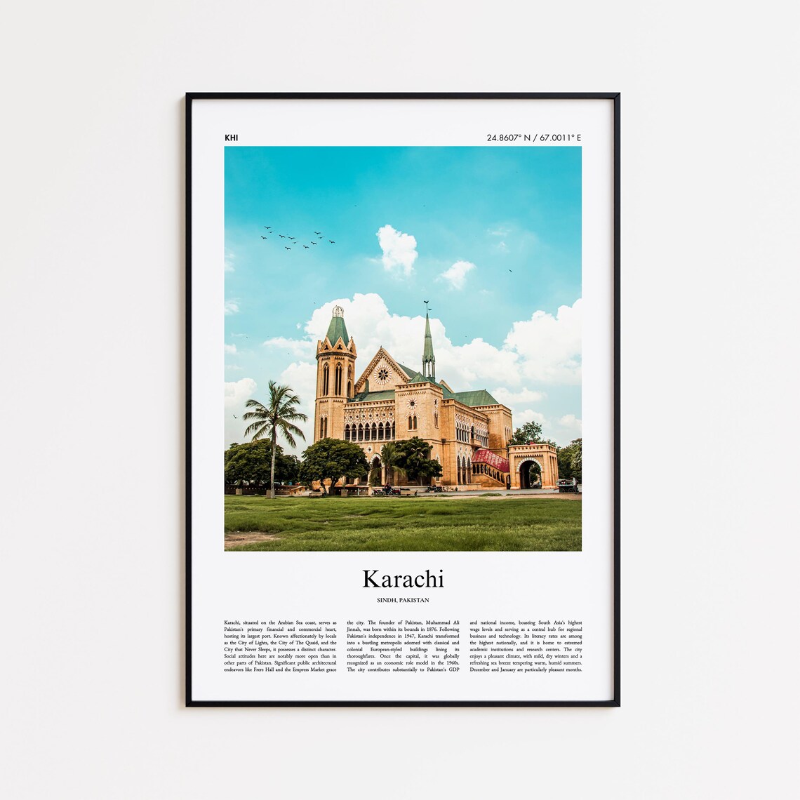 Karachi Pakistan Frere Hall Historic Building Photo Keepsake Poster