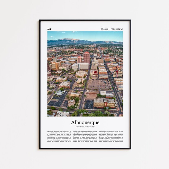 Albuquerque Color Print Real Photo Poster Travel Gift New Mexico United States Usa Wall Art