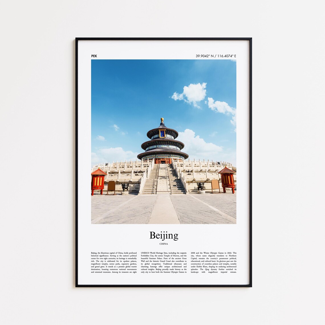 Beijing China Temple of Heaven Golden Hall Photo Travel Poster