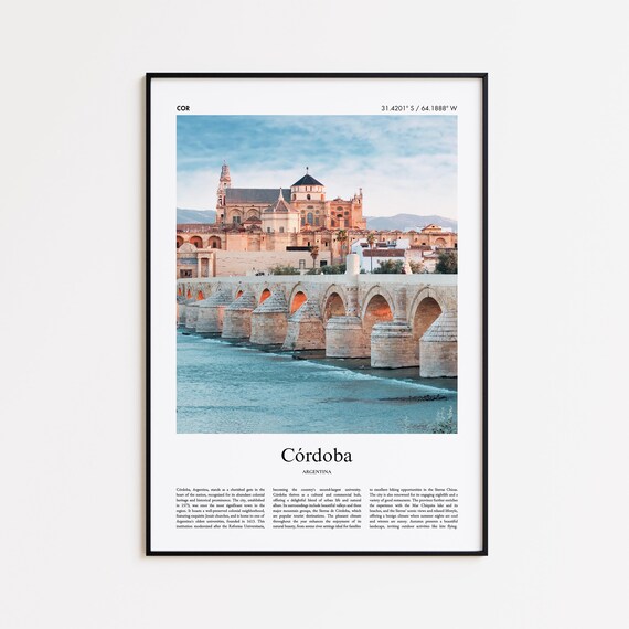 Crdoba Color Print Real Photo Poster Cordoba Travel Gift Argentina Minimal City Wall Art