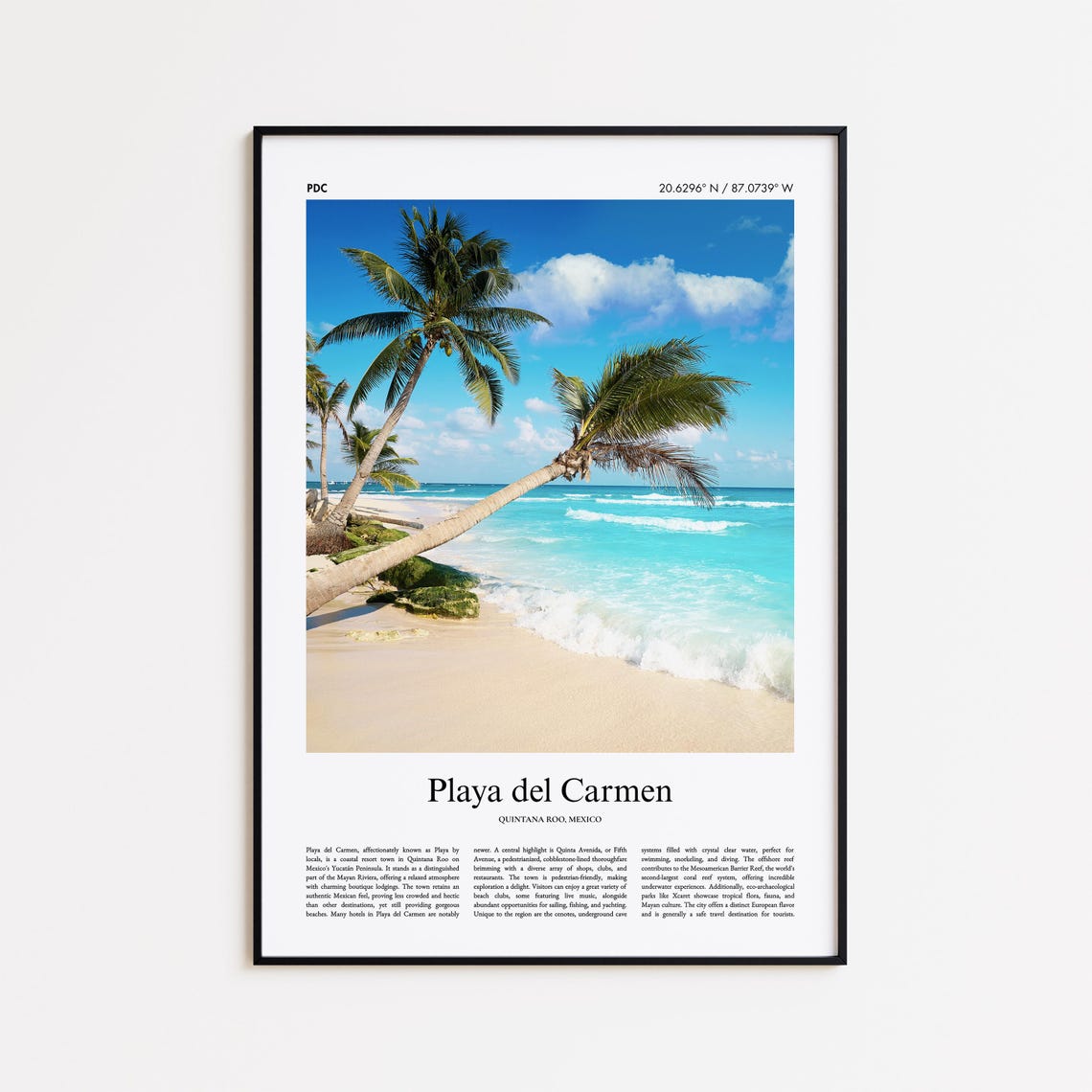 Playa Del Carmen Mexico Riviera Maya Palm Beach Caribbean Poster