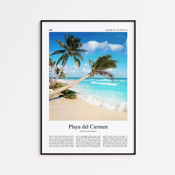 Playa Del Carmen Color Print Real Photo Poster Travel Gift Quintana Roo Mexico Wall Art