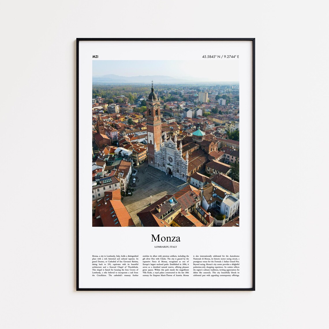 Monza Italy Lombardy Cathedral Aerial Marble Facade Photo Poster