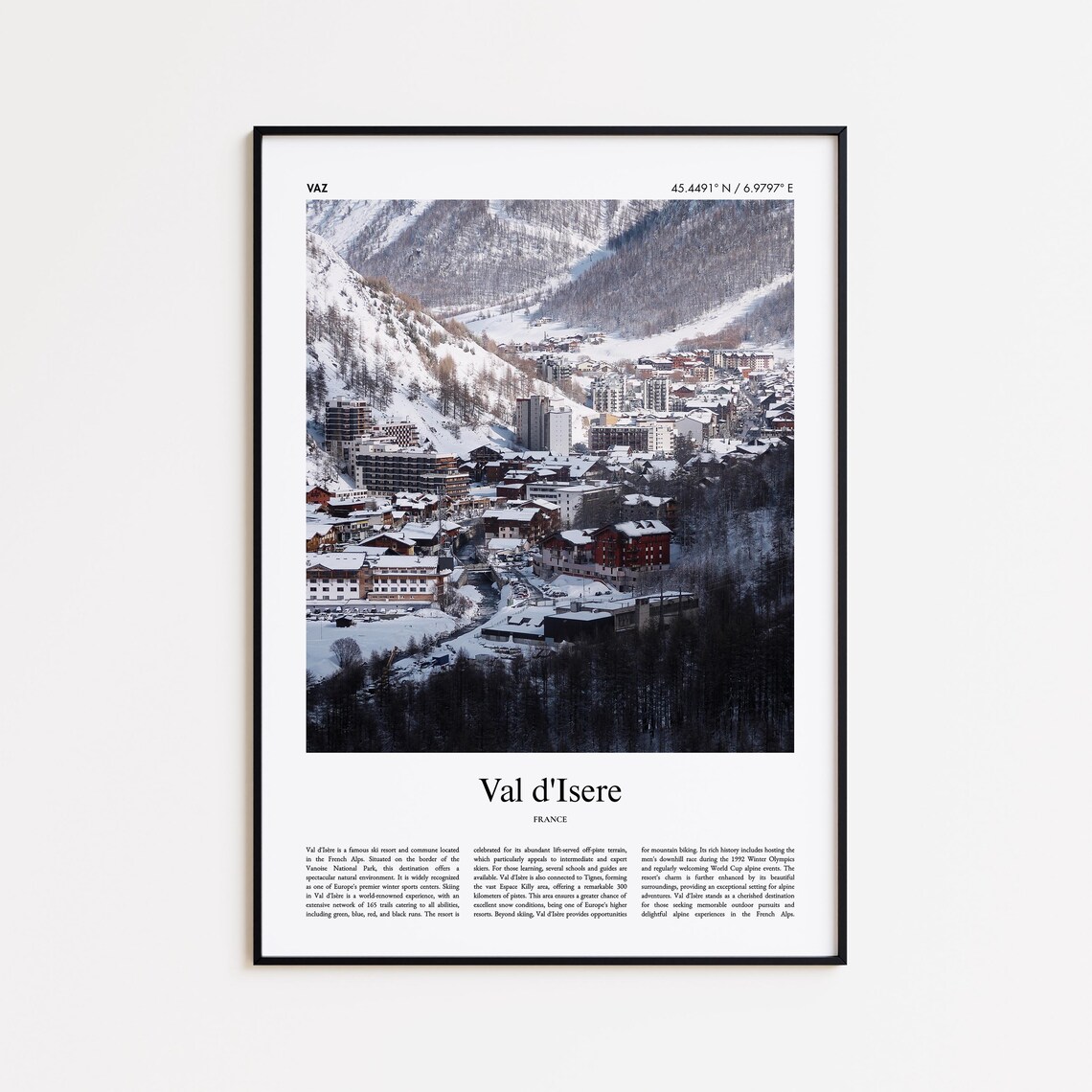 Val d'Isere France Alpine Ski Resort Snowy Valley Photo Poster