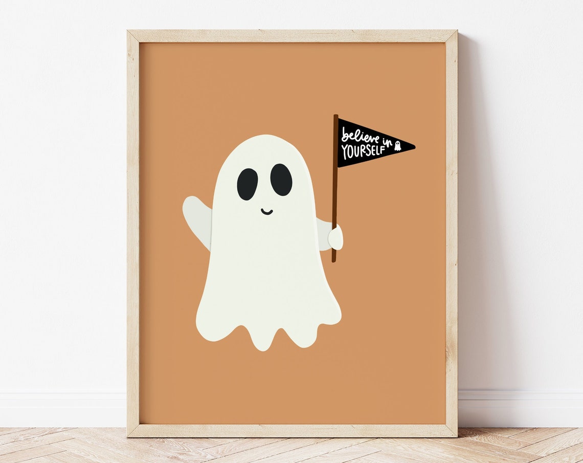 Believe In Yourself Ghost Art Print, Halloween Decor - Image 2