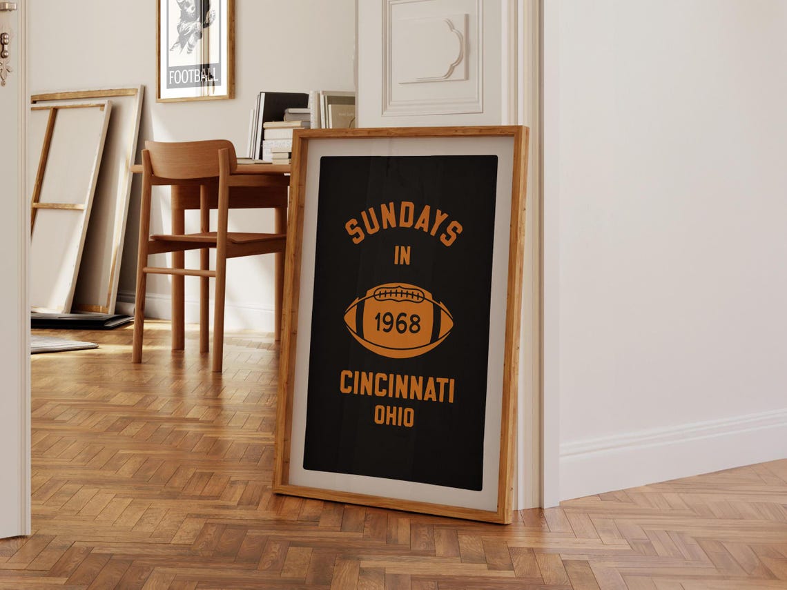 Retro Ohio Sports Team Print Ohio Art Wall Decor Travel Ohio Wall Art Gift For Traveler Cincinnati Ohio Travel Print Ohio Sign Football - Image 3