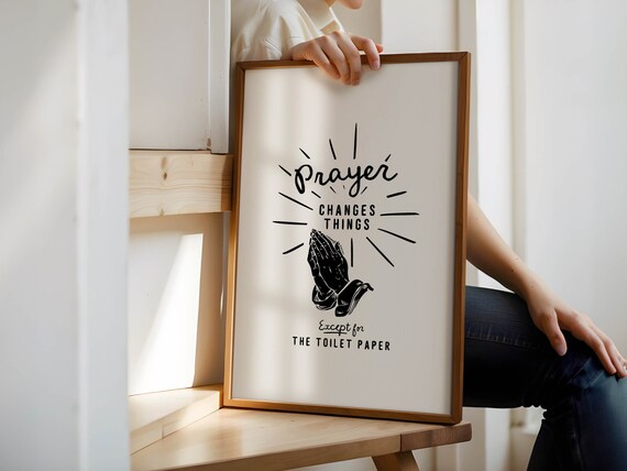 Toilet Paper Bathroom Print Funny Bathroom Wall Art Retro Bathroom Quote Poster Toilet Humor Half Bathroom Sign Amusing Gift For Home