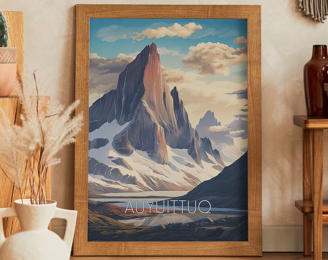 Auyuittuq National Park Arctic Peak Nunavut Canada Travel Poster