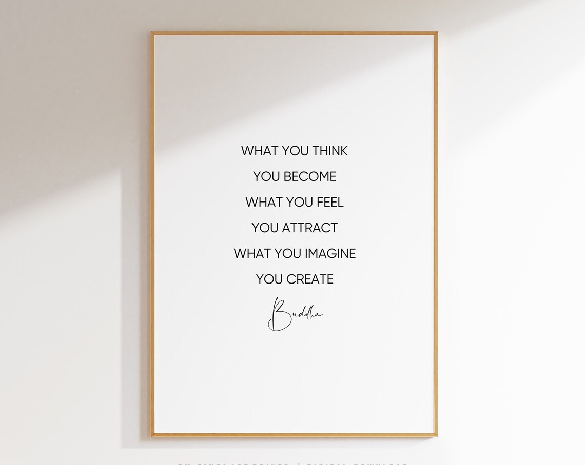 Buddha Quote Typography Art Print for Yoga Space