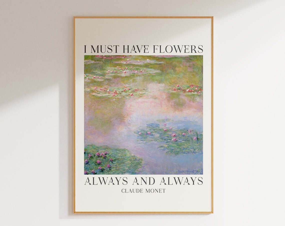 Claude Monet Water Lilies Famous Painting Quote Gallery Poster