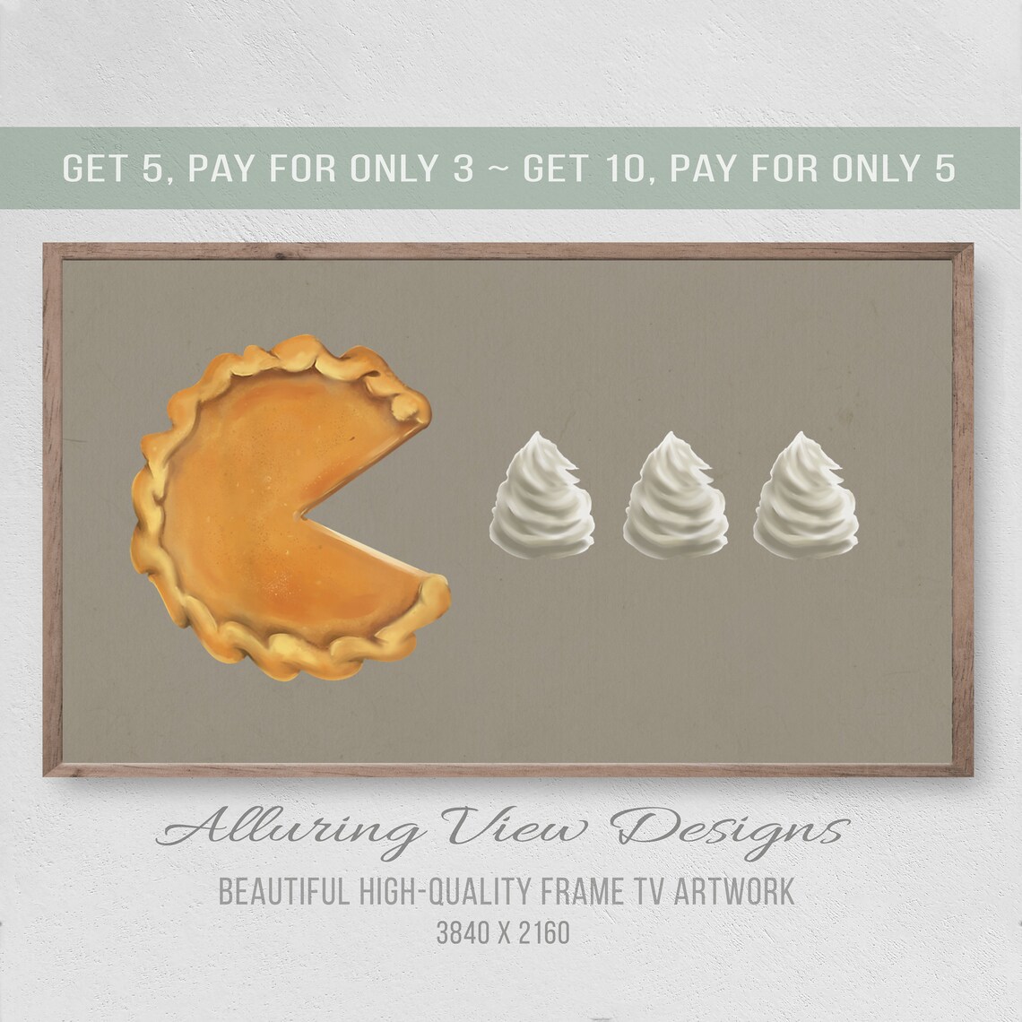 Thanksgiving Pumpkin Pie Yum Art Print, Holiday Poster
