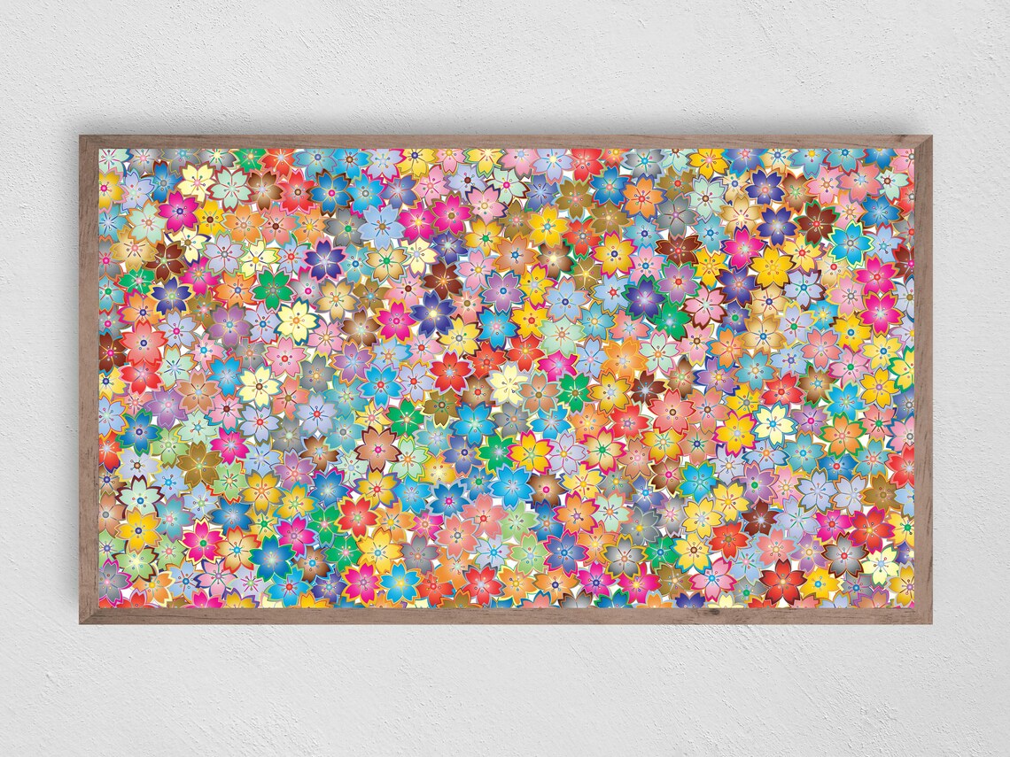 Happy Flowers Modern Decor Art Print