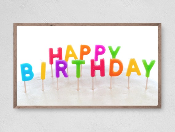 Frame Tv Art Happy Birthday Candles Instant Art Tv For Frame