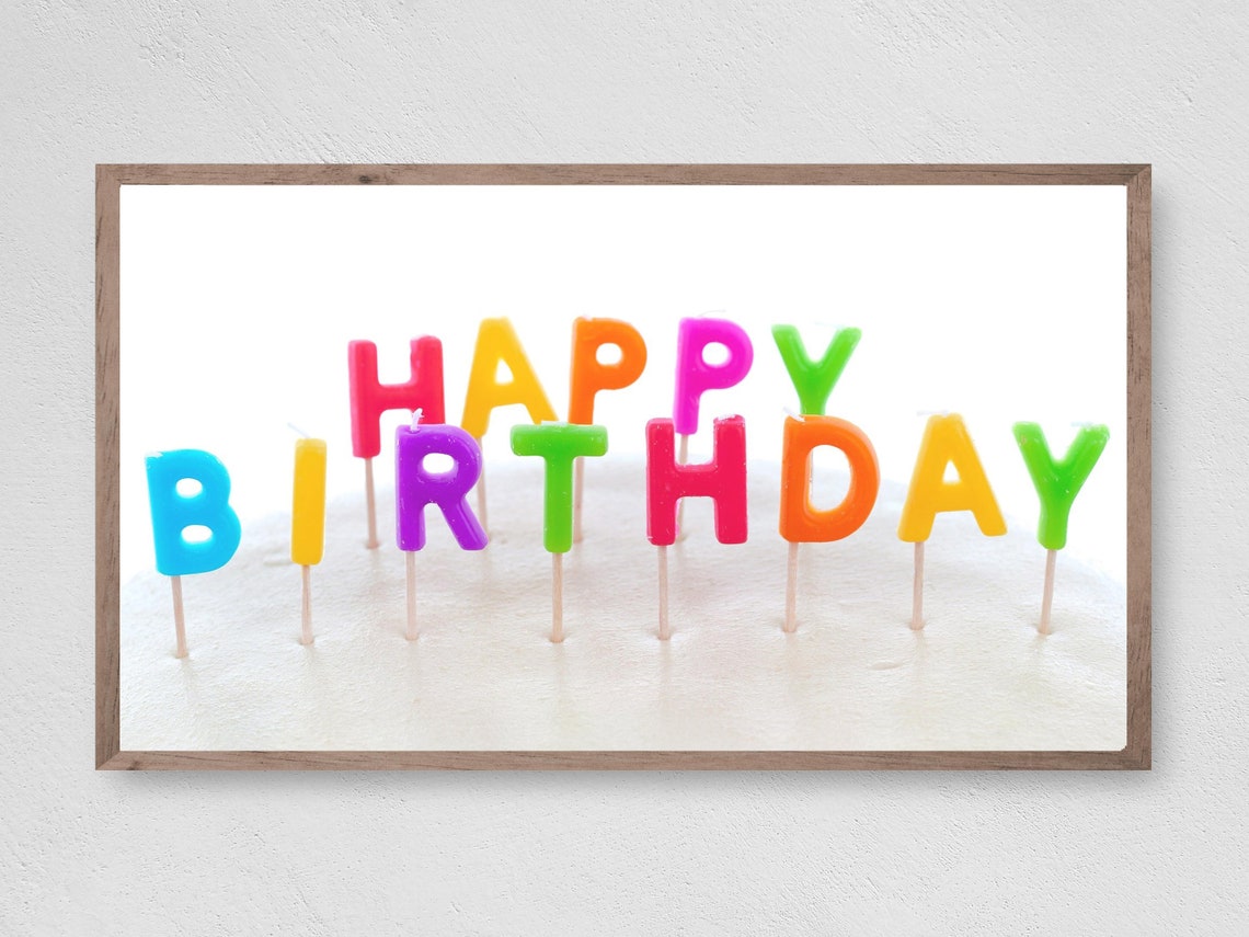 Frame Tv Art Happy Birthday Candles Instant Art Tv For Frame