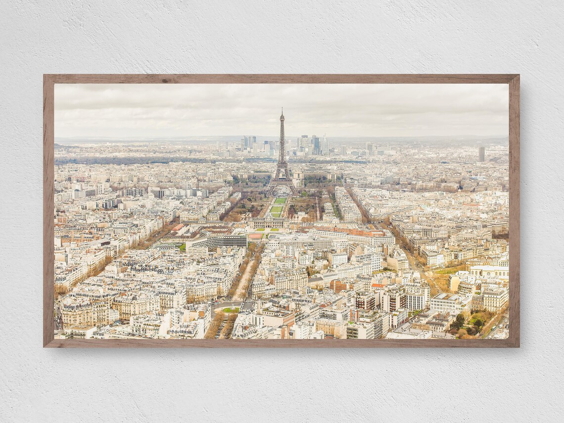 Paris City View Travel Poster, Cityscape Wall Art