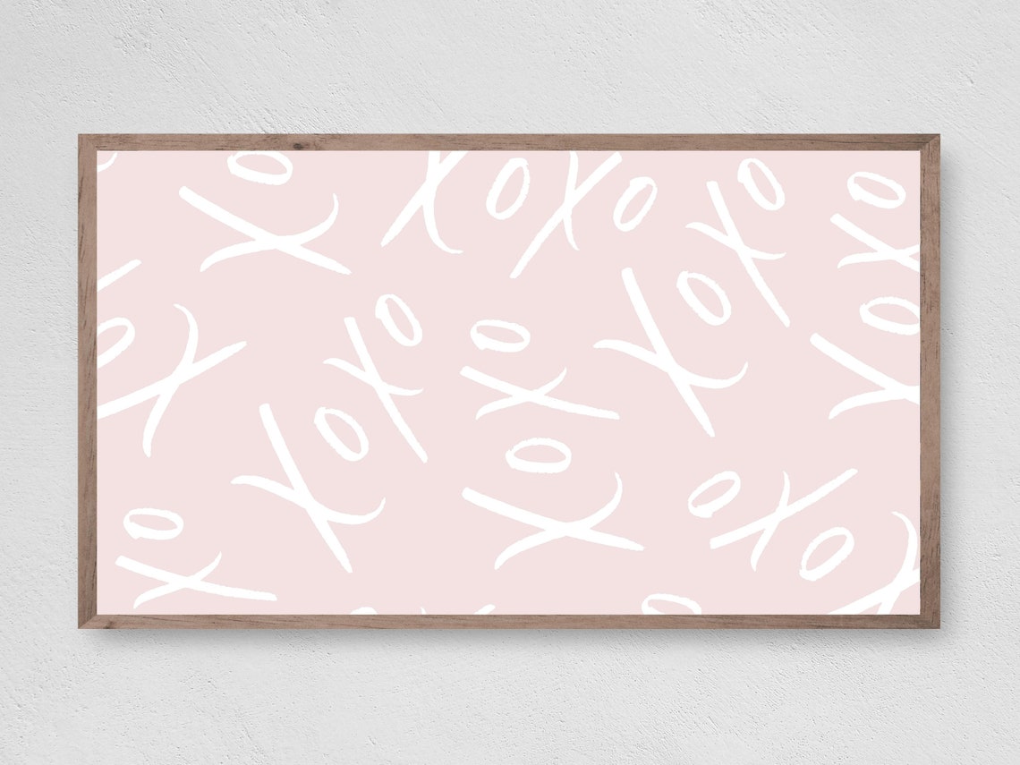 Blush Pink Valentine XOXO Love Script Romantic Wall Art Print