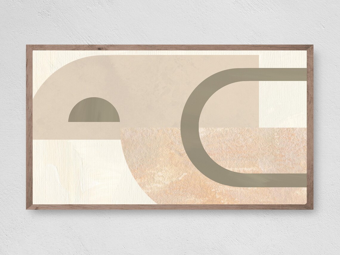 Beige Gray Minimalist Arch Block Composition Modern Wall Art Poster