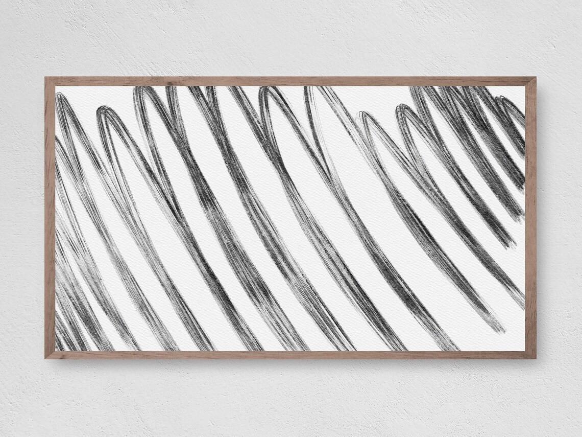 Modern Black And White Squiggles Art Print