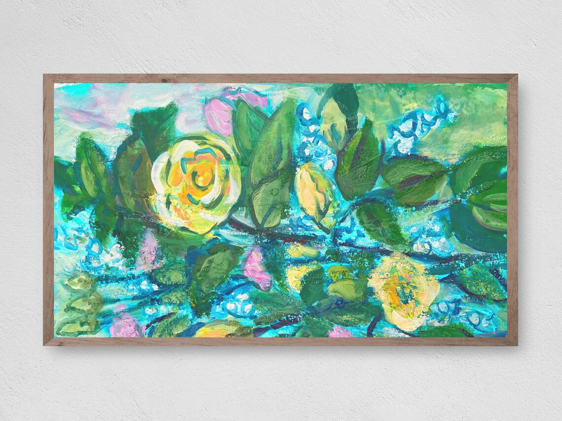 Summer Rose Frame TV Art, Rose Art Print