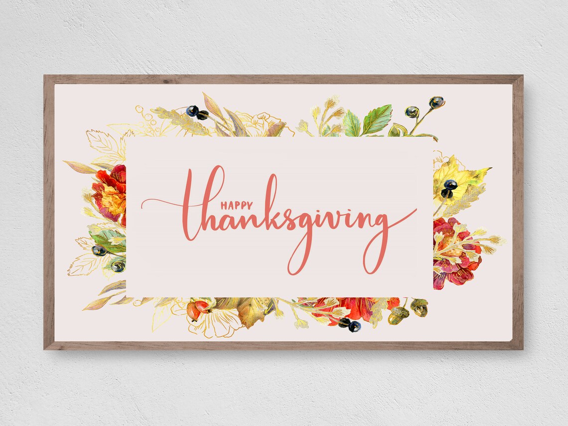 Happy Thanksgiving Instant Fall Pumpkins Art Print