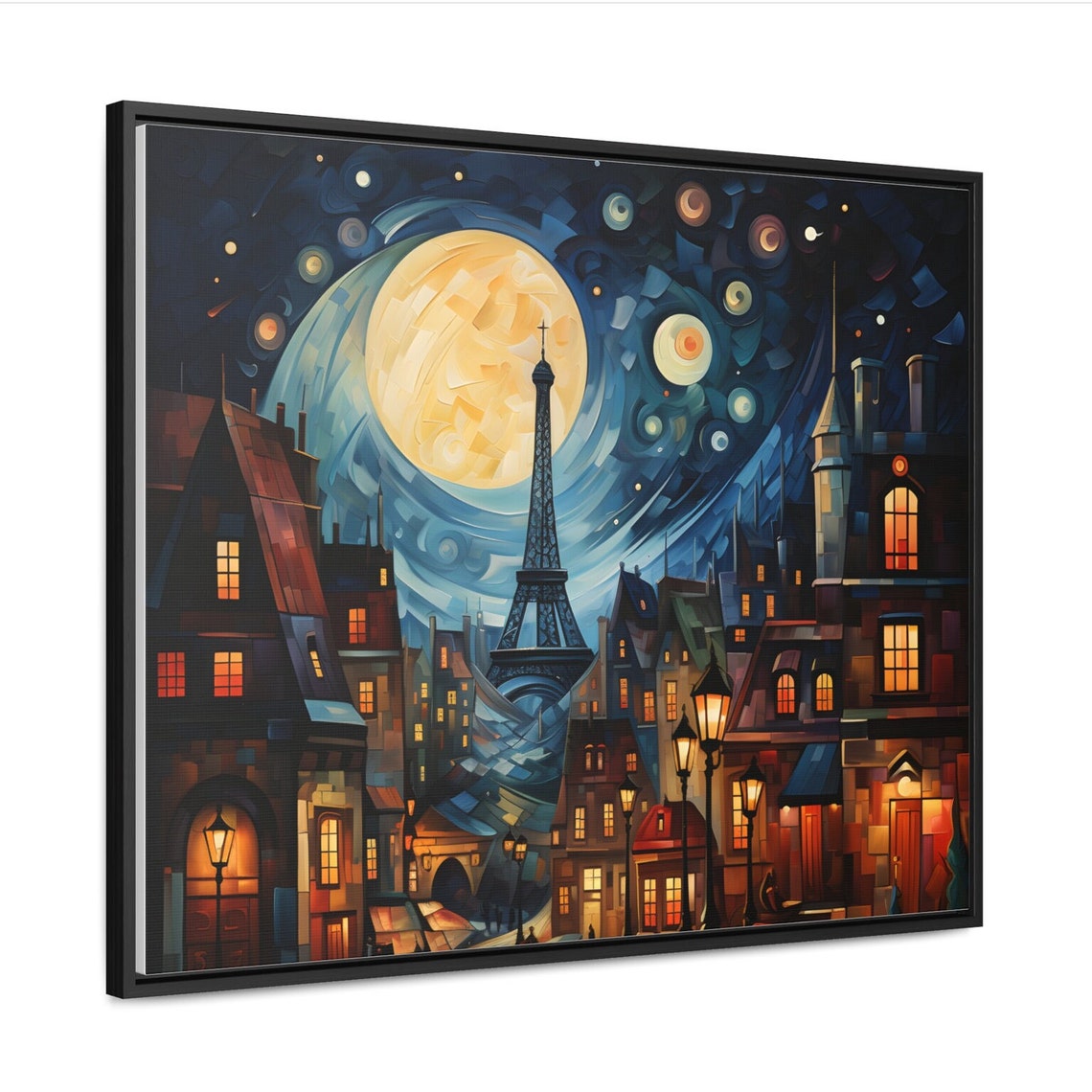 Paris Eiffel Tower Starry Night City Mosaic Night Sky Poster - Image 2
