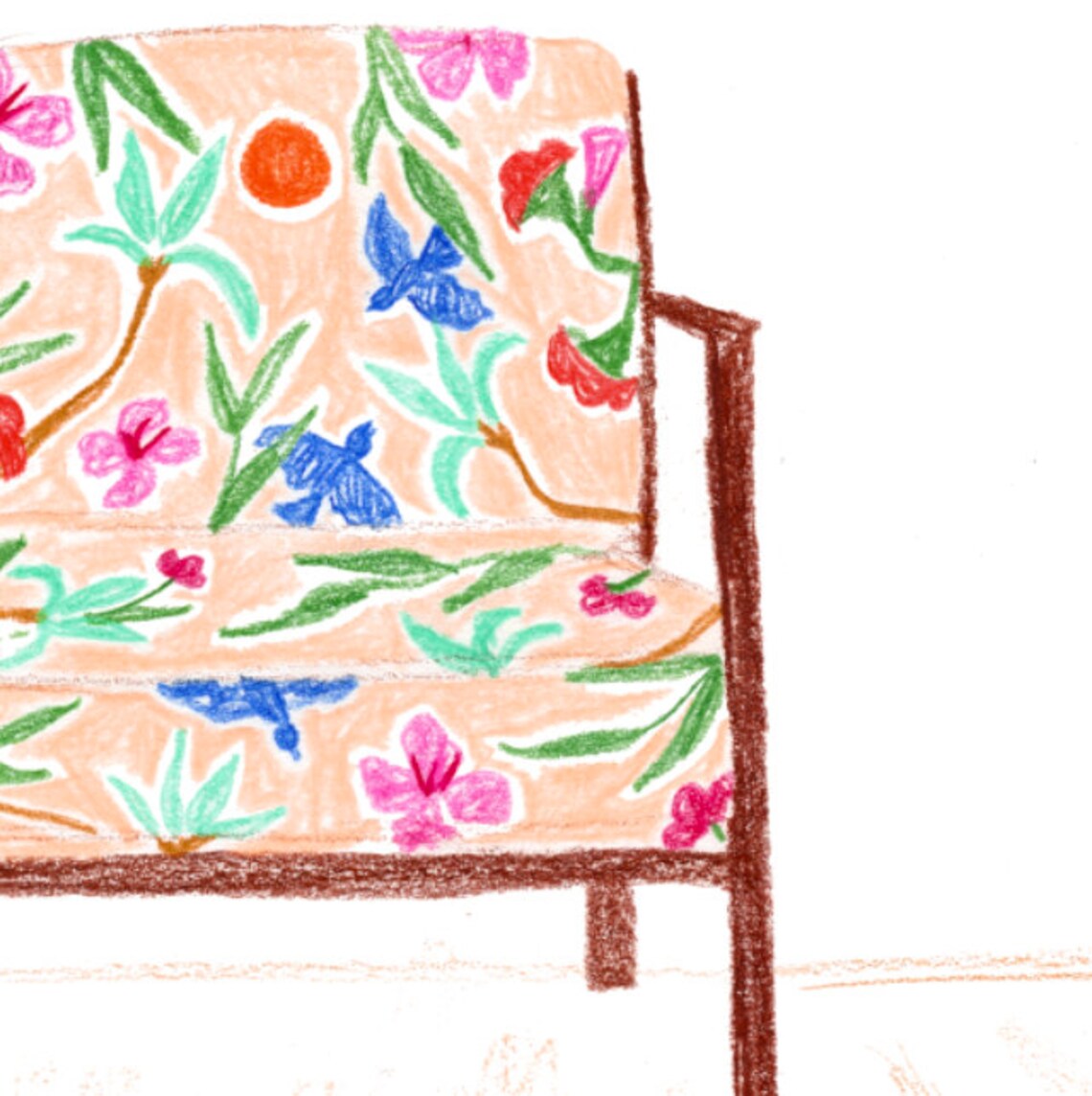 Tropical Chair Art Print, Sabina Fenn Illustration - Image 2