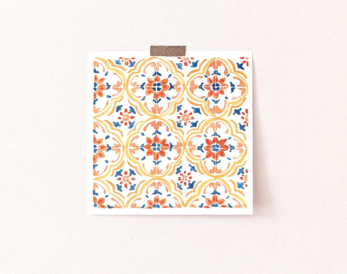 Red And Yellow Tile - Pattern Art - Image 3