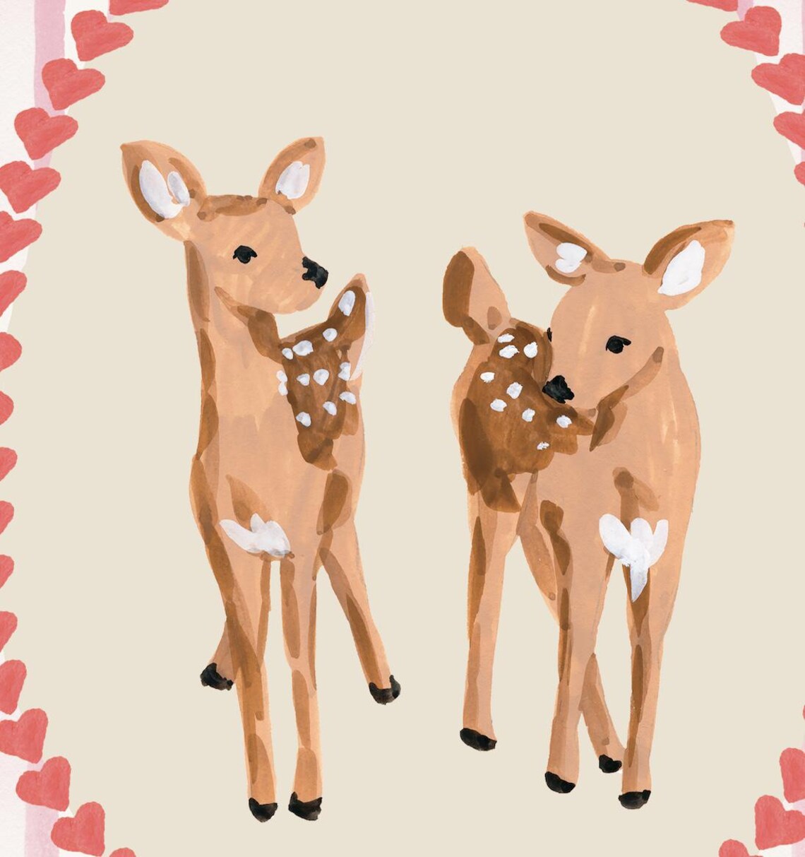 Valentines Day Deer Couples Decor Art Print - Image 2