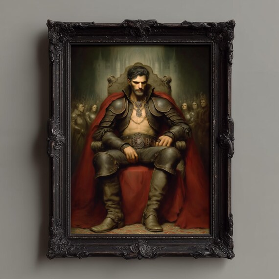 Armored Vampire King On Throne Dark Gothic Fantasy Art Poster