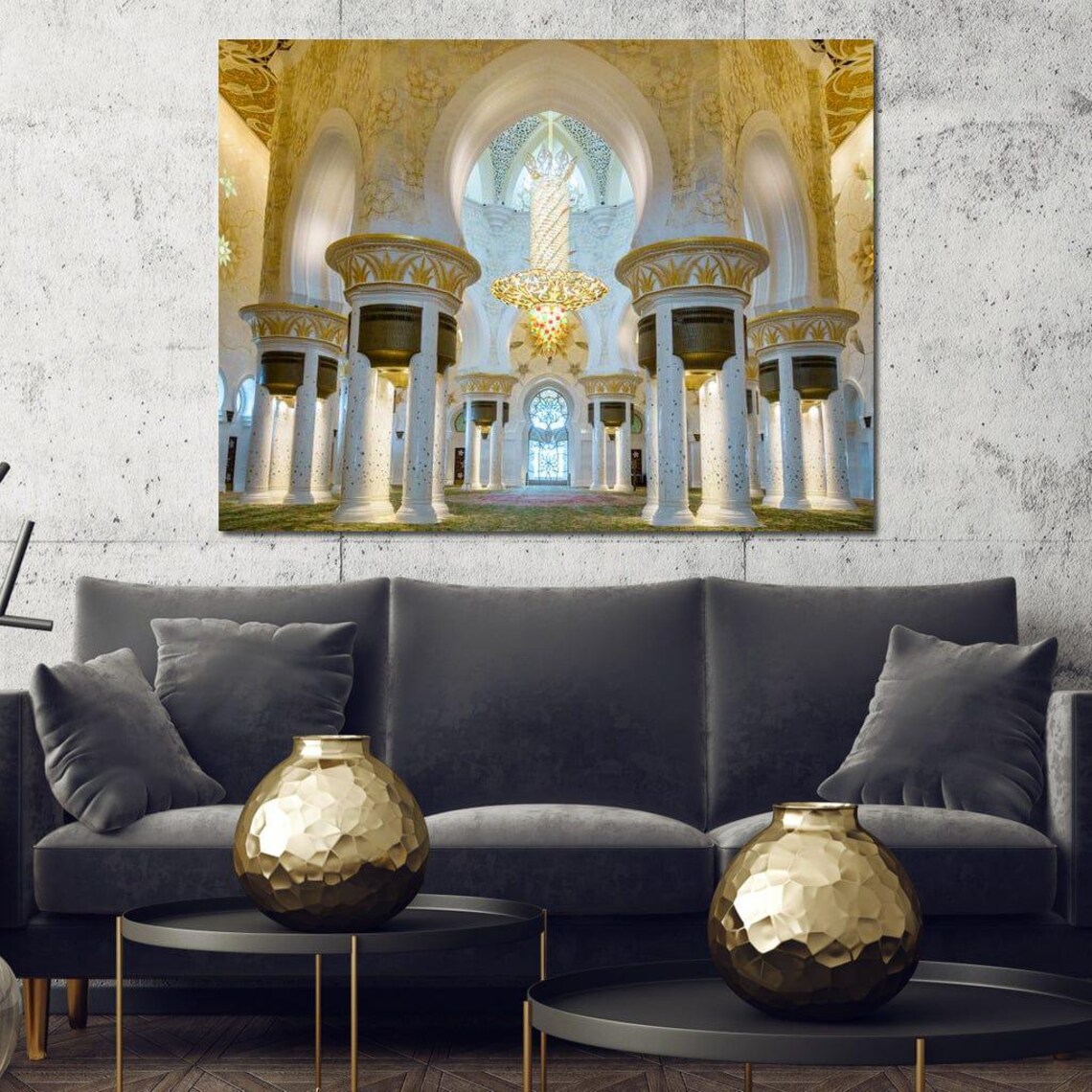 Sheikh Zayed Grand Mosque, Islamic Patterns Wall Art Print - Image 3