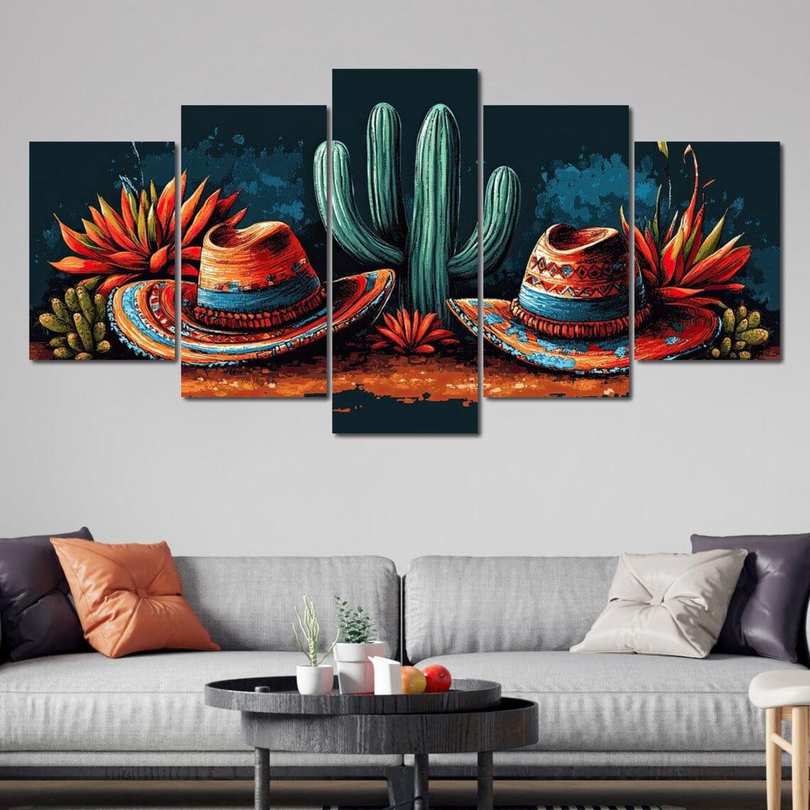 Desert Fiesta Harmony, Southwest Cactus Art Print - Image 4