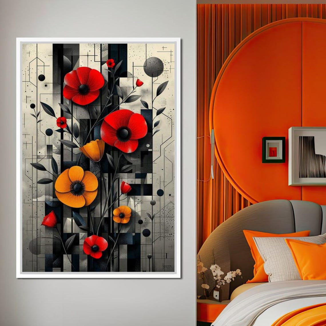 Geometric Patterns In Bloom Vibrant Home Decor Modern Wall Art Colorful Floral Design Abstract Patterns By Nichecanvas - Image 2