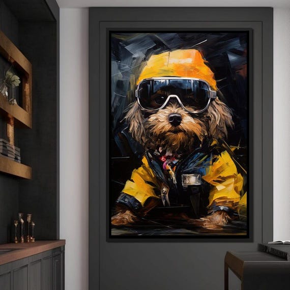 Vivid Yorkshire Dog Bold Dog Art Pet Portrait Yorkshire Terrier Home Decor Fun Animal Wall Art Dog Lover Gift By Nichecanvas