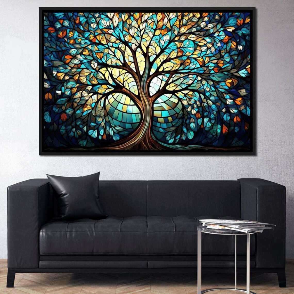 Tree Scarlet Onyx and Ochre, Modern Nature Decor - Image 4