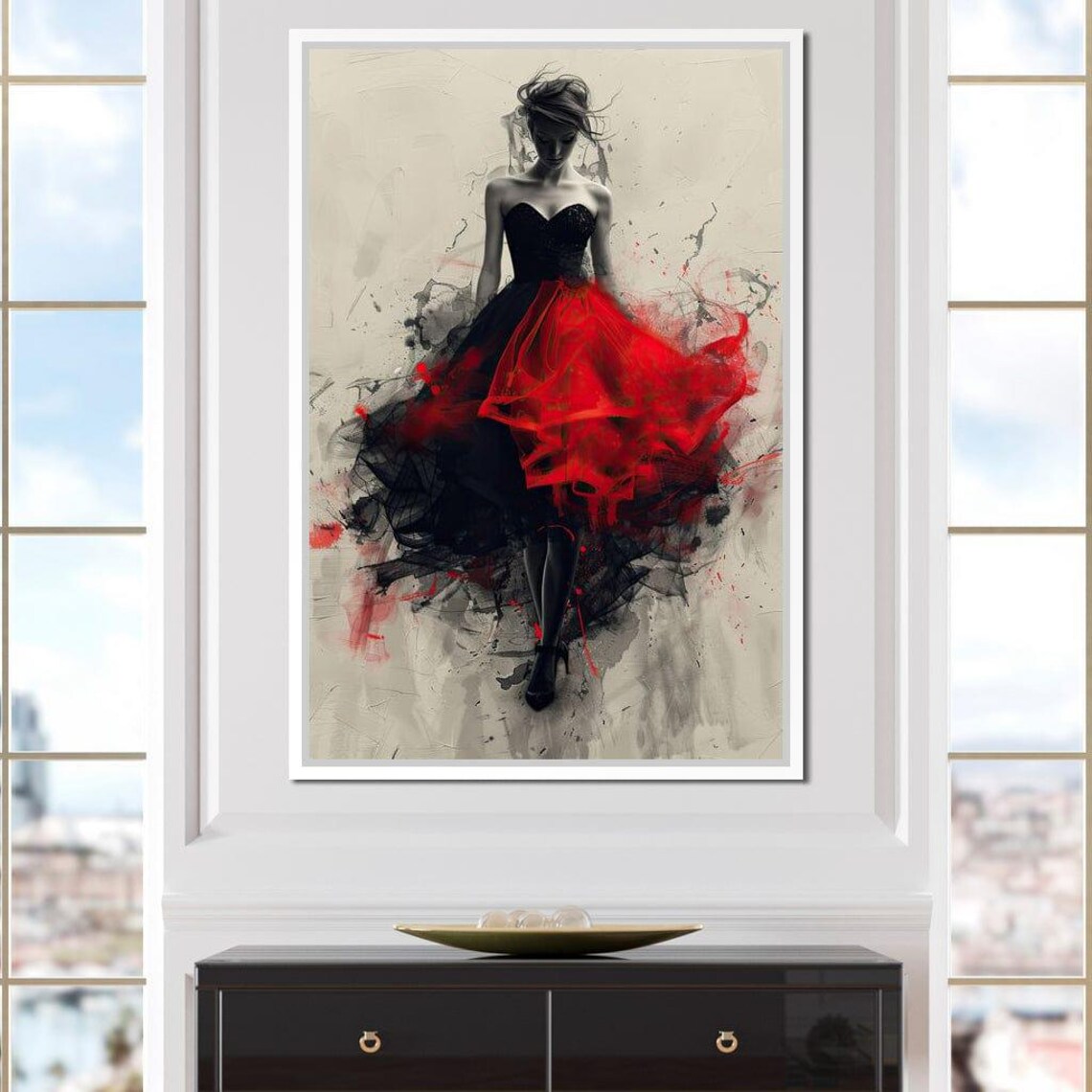 Flame of the Midnight Dance, Fashion Art Print - Image 3