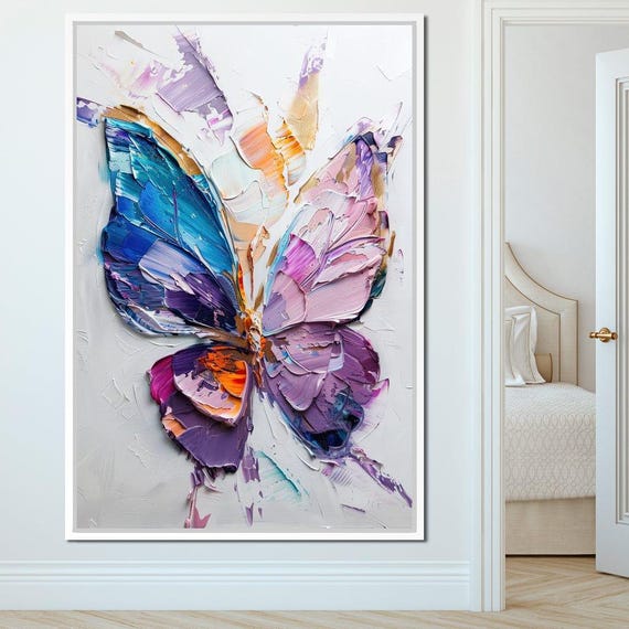 Iridescent Butterfly Euphoria Colorful Butterfly Art Home Decor Vibrant Wall Art Unique Nature Inspired Painting By Nichecanvas