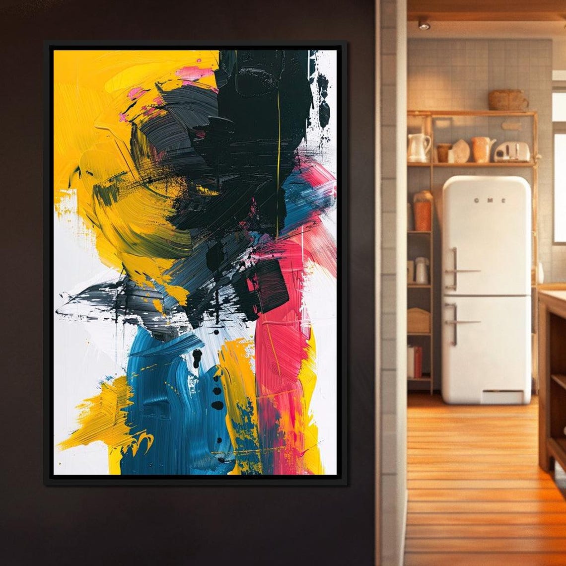 Bold Strokes Of Expression Vibrant Abstract Art Modern Home Decor Colorful Painting Dynamic Wall Art By Nichecanvas - Image 3