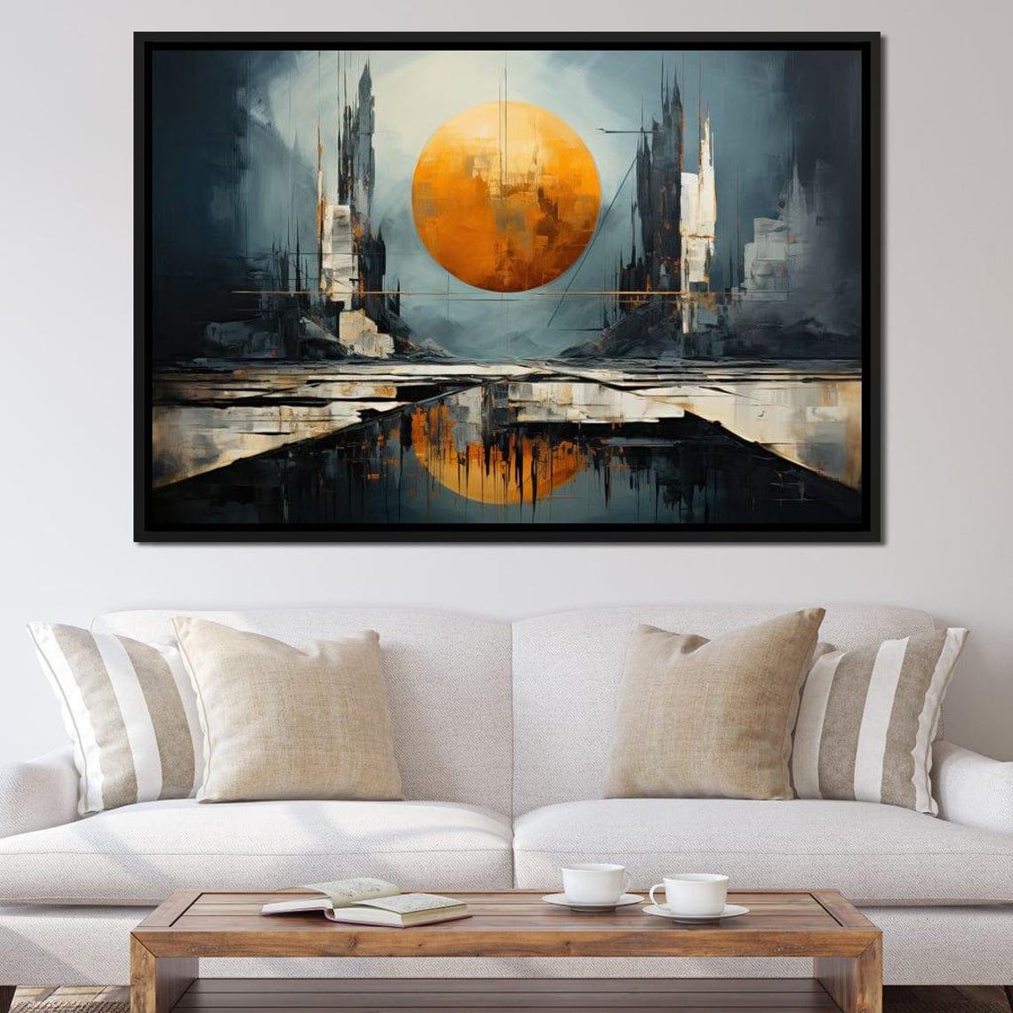 Circle Of Creative Contemplation Abstract Decor Modern Art Print Sunset Reflection Unique Wall Art Relaxing Vibe By Nichecanvas - Image 2