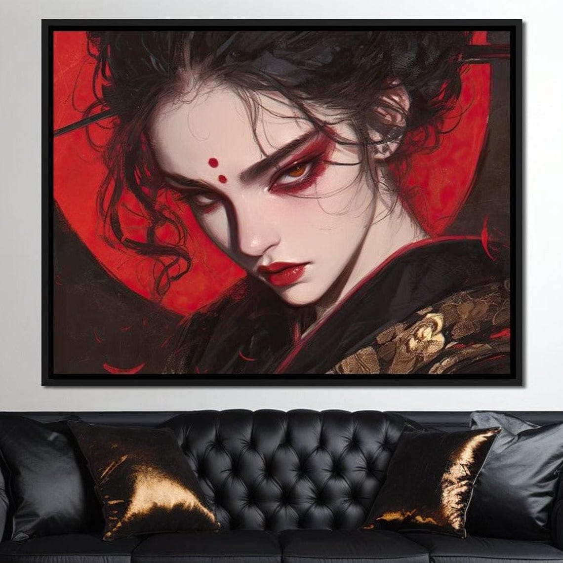 Geisha Nina - Red Passion Art Print - Image 3