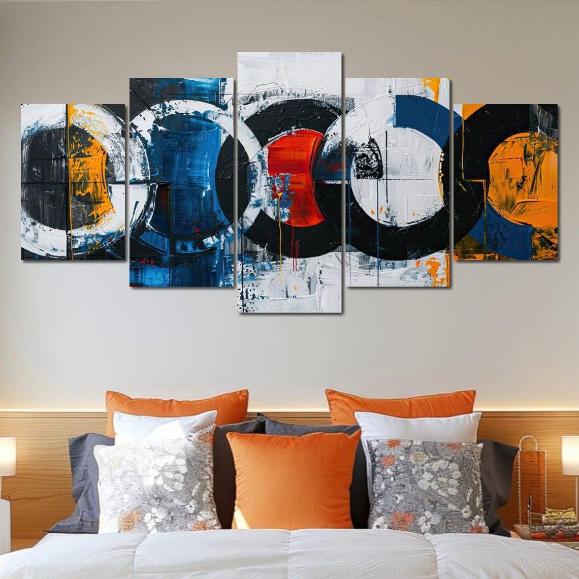 Spectral Spheres In Harmony Abstract Art Modern Wall Art Colorful Geometric Decor Multi Panel Painting By Nichecanvas